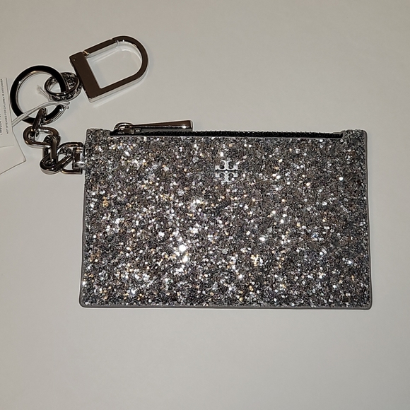 Tory Burch Accessories - Tory Burch Robinson glitter card case key fob